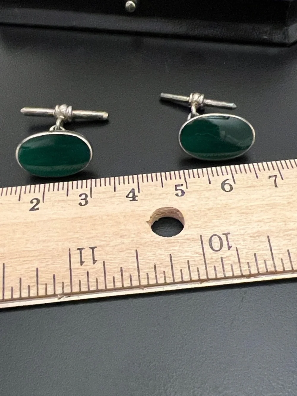 Tholmas PINK London Sterling Silver and Green Cufflinks